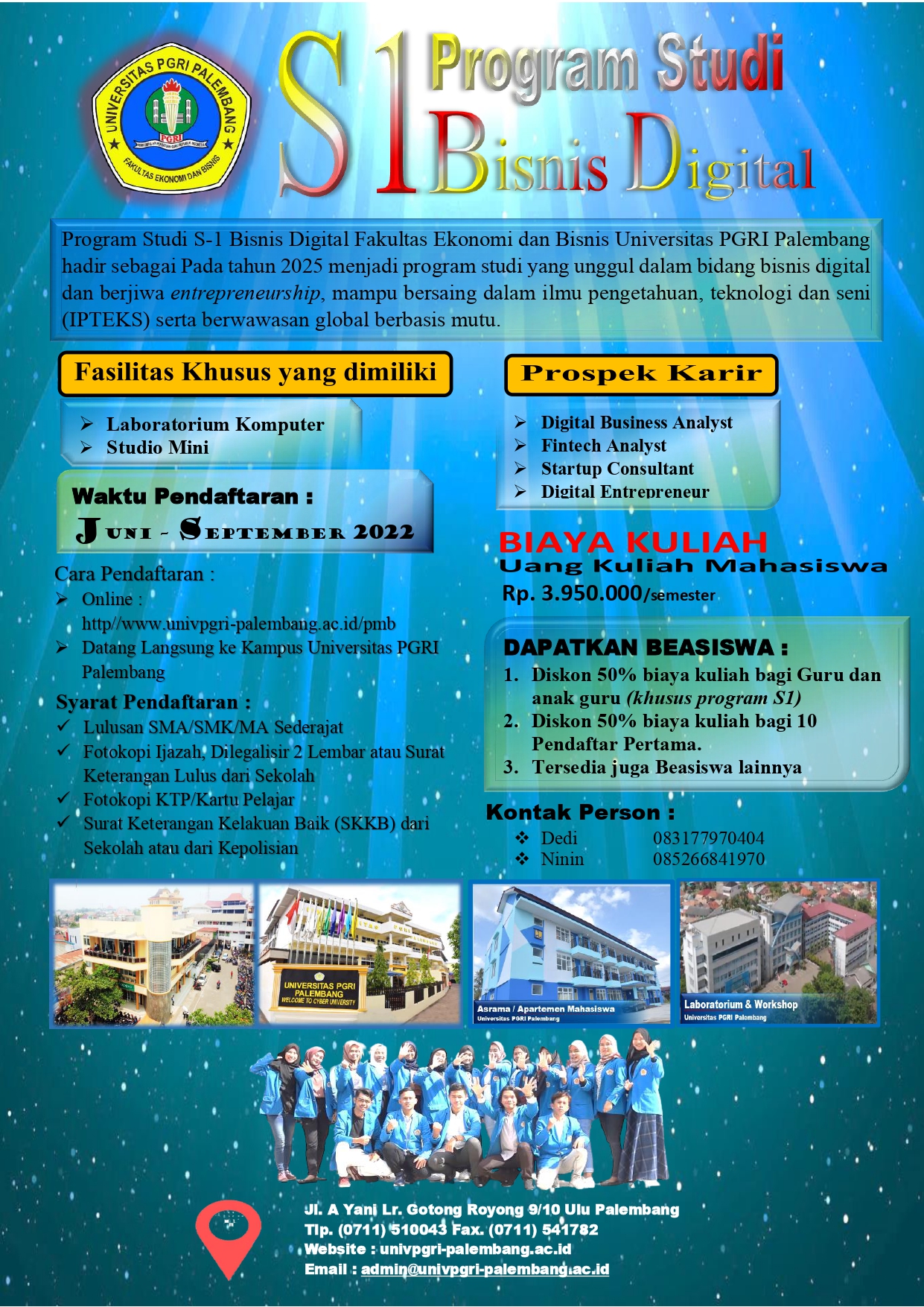 Read more about the article Yuk daftar ke Program.Studi Bisnis Digital Fakultas Ekonomi dan Bisnis Universitas PGRI Palembang